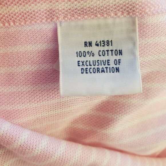 Ralph Lauren Buttin Down Long Sleeve Pink/White Striped Shirt Size M - Picture 8 of 9